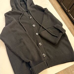 Black Button-Up Hoodie